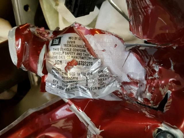 3GNCA13D18S723270 - 2008 CHEVROLET HHR LS BURGUNDY photo 10