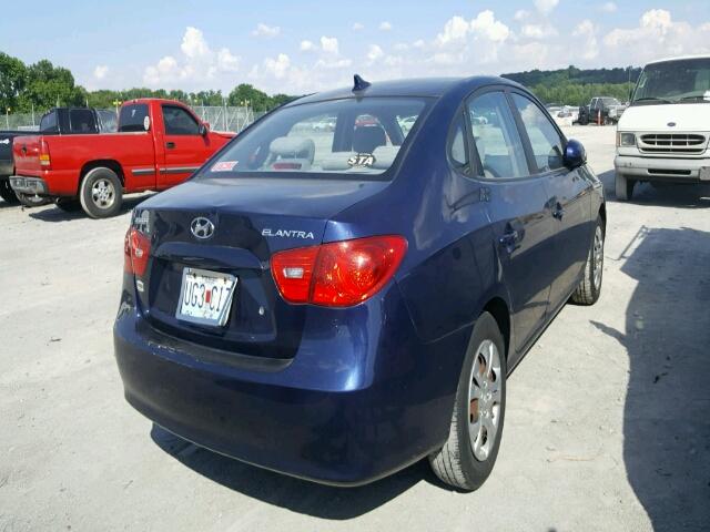 KMHDU46D39U724046 - 2009 HYUNDAI ELANTRA GL BLUE photo 4