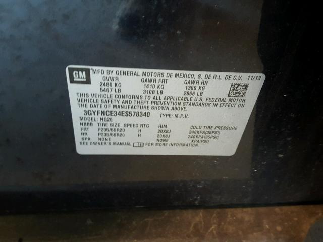 3GYFNCE34ES578340 - 2014 CADILLAC SRX PERFOR 蓝色 照片 10