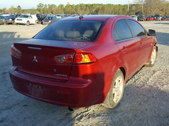 JA3AU26U78U037872 - 2008 MITSUBISHI LANCER ES RED photo 4