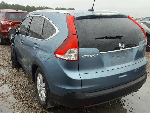 2HKRM3H77EH552961 - 2014 HONDA CR-V EXL BLUE photo 3