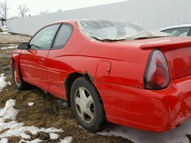 2G1WX12K7Y9214665 - 2000 CHEVROLET MONTE CARL RED photo 3