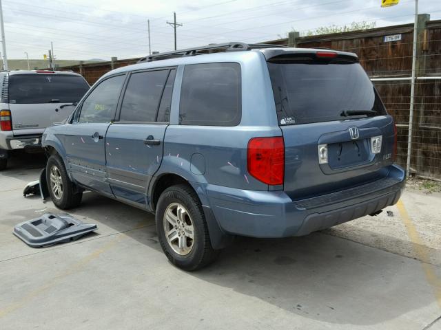 2HKYF18165H526390 - 2005 HONDA PILOT LX BLUE photo 3