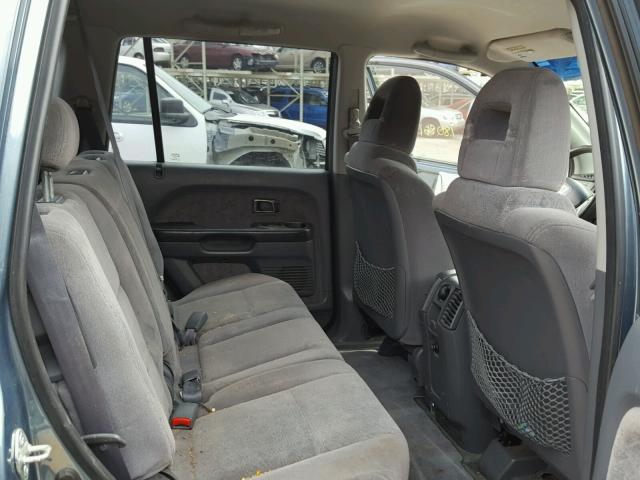 2HKYF18165H526390 - 2005 HONDA PILOT LX BLUE photo 6