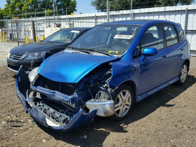 JHMGD38627S047962 - 2007 HONDA FIT S BLUE photo 2