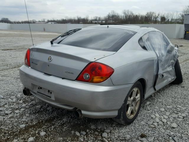 KMHHN65F23U080186 - 2003 HYUNDAI TIBURON GT SILVER photo 4