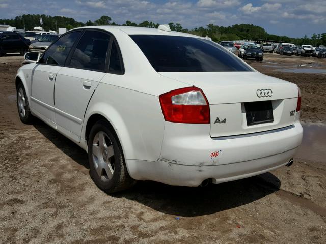 WAULC68E84A136185 - 2004 AUDI A4 1.8T QU WHITE photo 3