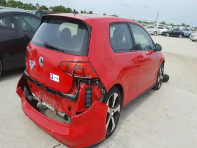 3VWTT7AU6FM027320 - 2015 VOLKSWAGEN GTI RED photo 4