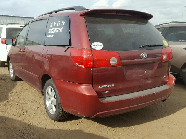 5TDZK22C48S193119 - 2008 TOYOTA SIENNA XLE RED photo 3