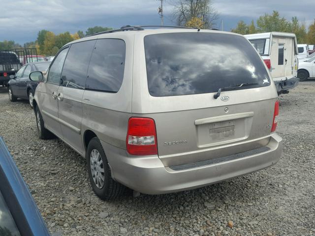 KNDUP131736454464 - 2003 KIA SEDONA EX BEIGE photo 3