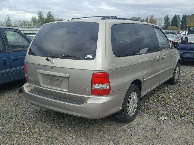 KNDUP131736454464 - 2003 KIA SEDONA EX BEIGE photo 4