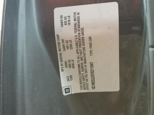 1G1NE52J3Y6211947 - 2000 CHEVROLET MALIBU LS ნაცრისფერი ფოტო 10