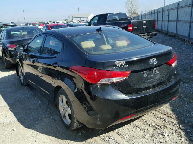 KMHDH4AE5DU824890 - 2013 HYUNDAI ELANTRA GL BLACK photo 3