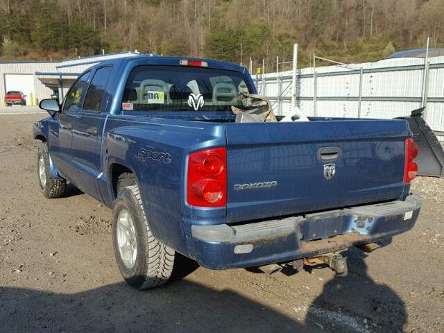 1D7HE28K76S668984 - 2006 DODGE DAKOTA QUA BLUE photo 3