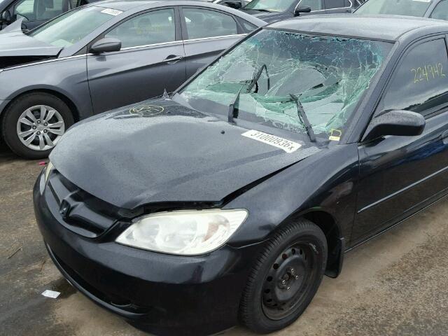 JHMES16535S007351 - 2005 HONDA CIVIC LX BLACK photo 10