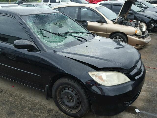 JHMES16535S007351 - 2005 HONDA CIVIC LX BLACK photo 9