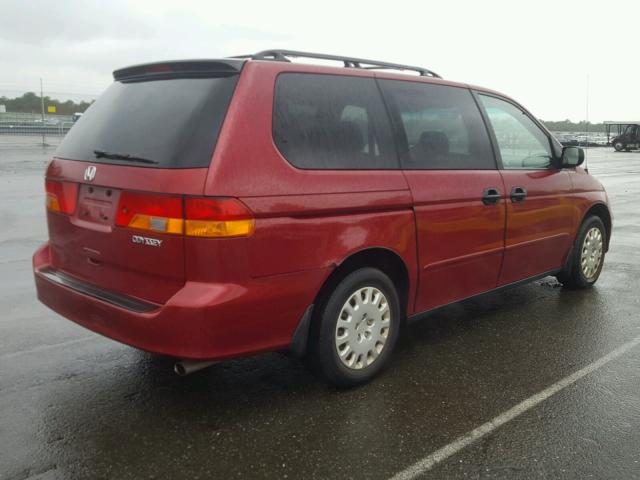 2HKRL18512H539141 - 2002 HONDA ODYSSEY LX BURGUNDY photo 4