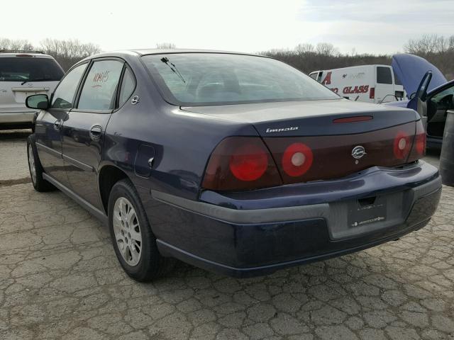 2G1WF55E729338216 - 2002 CHEVROLET IMPALA BLUE photo 3