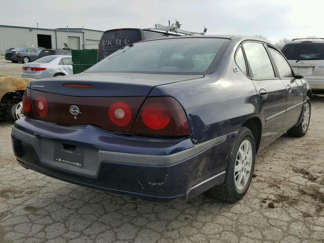 2G1WF55E729338216 - 2002 CHEVROLET IMPALA BLUE photo 4