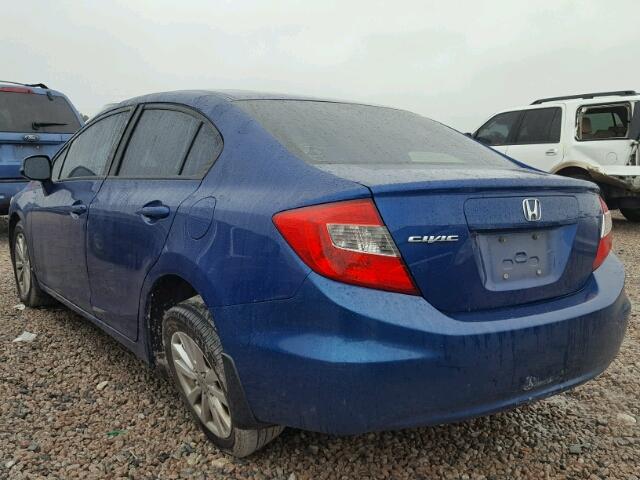 19XFB2F9XCE004946 - 2012 HONDA CIVIC EXL BLUE photo 3
