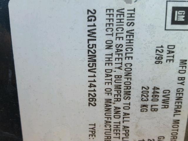 2G1WL52M5V1141262 - 1997 CHEVROLET LUMINA BAS მწვანე ფოტო 10