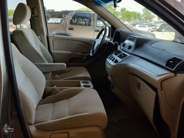 5FNRL3H28AB004709 - 2010 HONDA ODYSSEY LX TAN photo 5