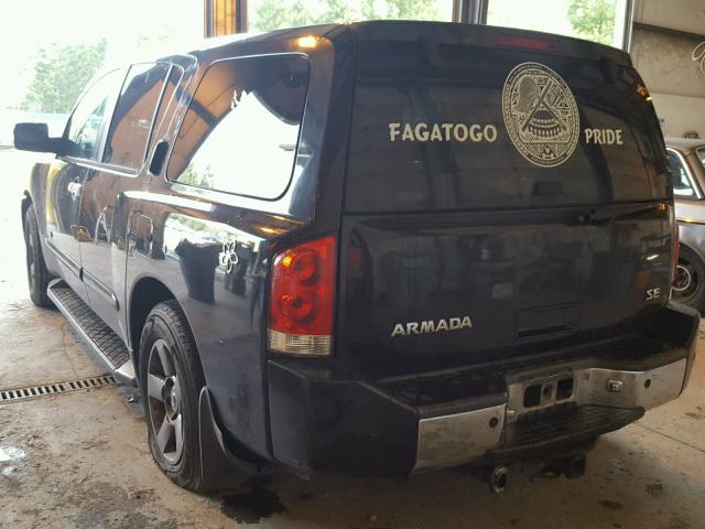 5N1AA08A25N714670 - 2005 NISSAN ARMADA SE BLACK photo 3