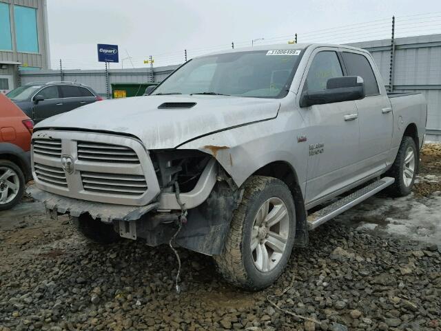 1C6RR7MTXES368067 - 2014 RAM 1500 SPORT SILVER photo 2