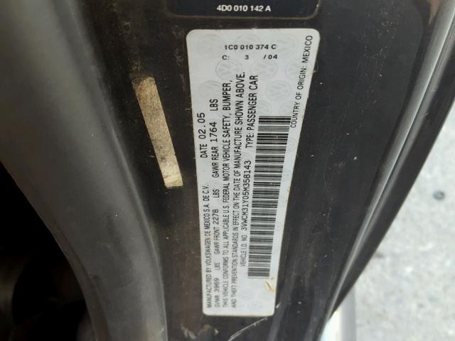 3VWCM31Y05M358143 - 2005 VOLKSWAGEN NEW BEETLE 灰色 照片 10