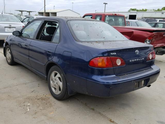 1NXBR12E91Z549344 - 2001 TOYOTA COROLLA CE BLUE photo 3