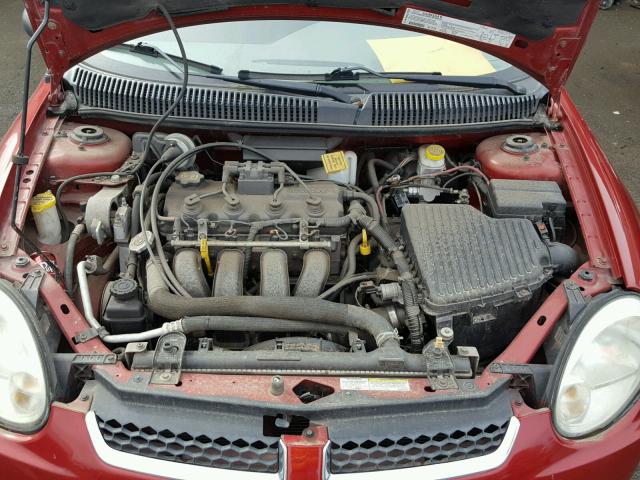 1B3ES56C75D200020 - 2005 DODGE NEON SXT RED photo 7