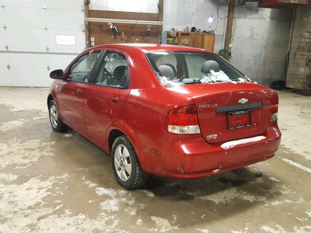 KL1TD56696B657393 - 2006 CHEVROLET AVEO BASE Czerwony zdjęcie 3