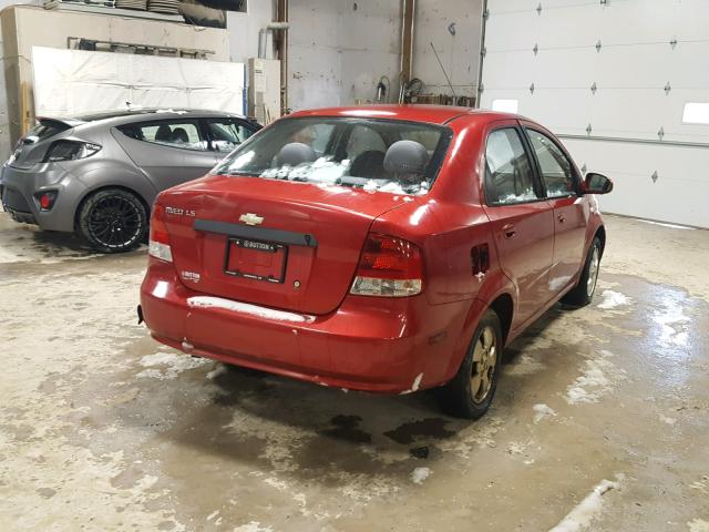 KL1TD56696B657393 - 2006 CHEVROLET AVEO BASE RED photo 4