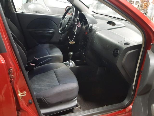 KL1TD56696B657393 - 2006 CHEVROLET AVEO BASE Czerwony zdjęcie 5