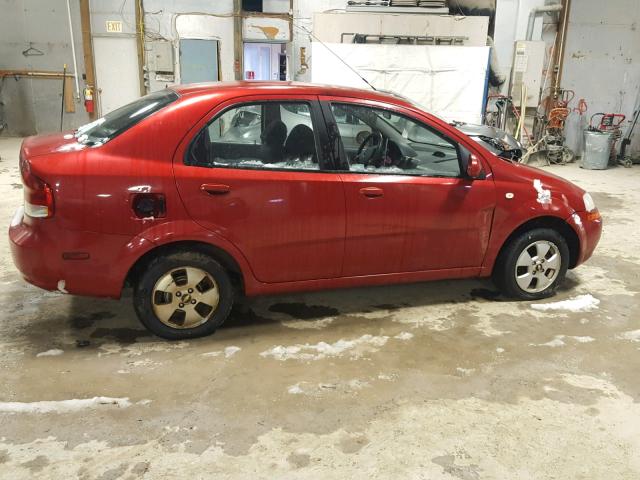 KL1TD56696B657393 - 2006 CHEVROLET AVEO BASE Czerwony zdjęcie 9