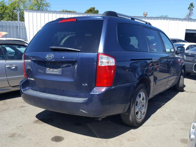 KNDMB233086256371 - 2008 KIA SEDONA EX BLUE photo 4