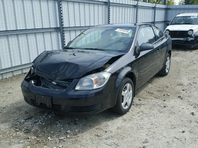 1G1AK18F087265588 - 2008 CHEVROLET COBALT LS BLACK photo 2