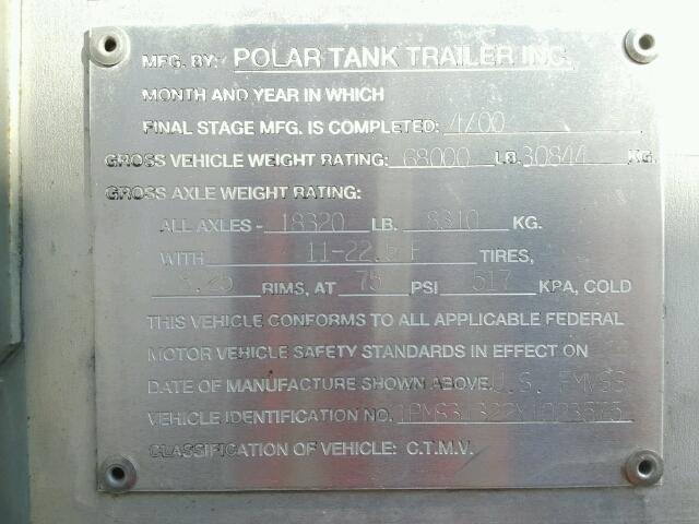 1PMS34322Y1023575 - 2000 POLA TANK TRL SILVER photo 10