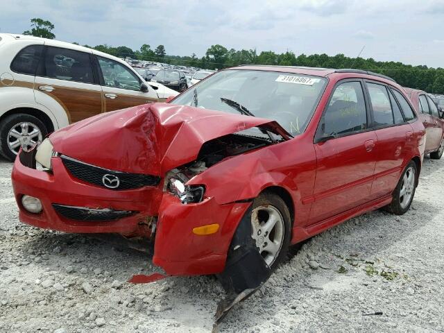 JM1BJ245521489113 - 2002 MAZDA PROTEGE PR RED photo 2