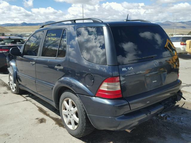 4JGAB74E21A223628 - 2001 MERCEDES-BENZ ML 55 BLUE photo 3