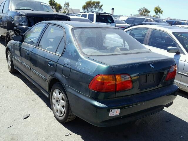 2HGEJ6617XH509080 - 1999 HONDA CIVIC BASE GREEN photo 3