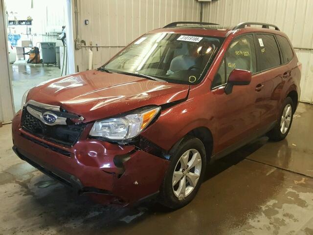 JF2SJADC7GH560868 - 2016 SUBARU FORESTER 2 RED photo 2