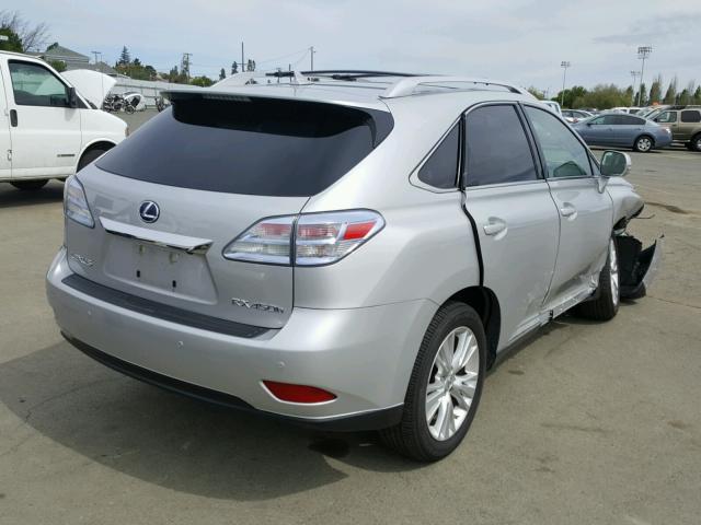 JTJBC1BA6A2016993 - 2010 LEXUS RX 450 SILVER photo 4