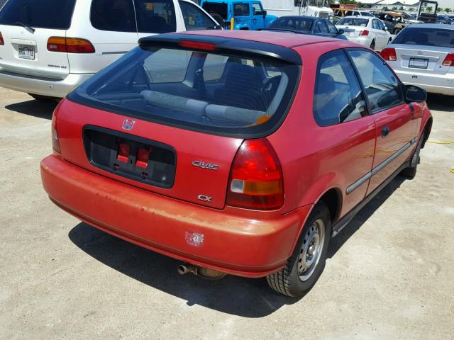 2HGEJ6328TH103722 - 1996 HONDA CIVIC CX RED photo 4