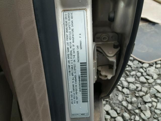 WAUBA34B3XN040067 - 1999 AUDI A6 2.8 QUA TAN photo 10