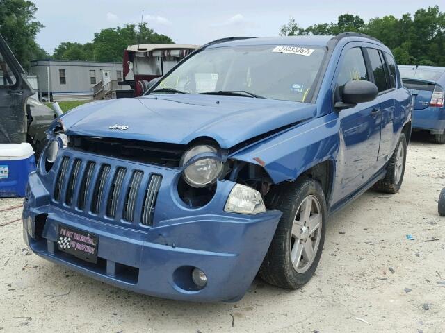 1J8FT47W67D391654 - 2007 JEEP COMPASS BLUE photo 2