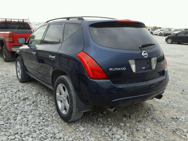 JN8AZ08T75W312348 - 2005 NISSAN MURANO SL BLUE photo 3