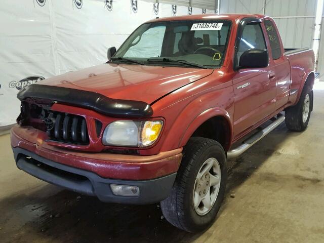 5TEWM72N01Z831435 - 2001 TOYOTA TACOMA XTR BURGUNDY photo 2