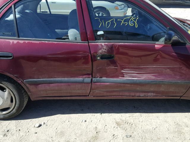 1Y1SK5285WZ425006 - 1998 CHEVROLET GEO PRIZM 勃艮第红 照片 9