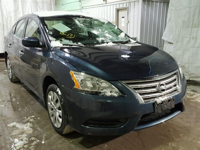 3N1AB7AP7EL676381 - 2014 NISSAN SENTRA S BLUE photo 1